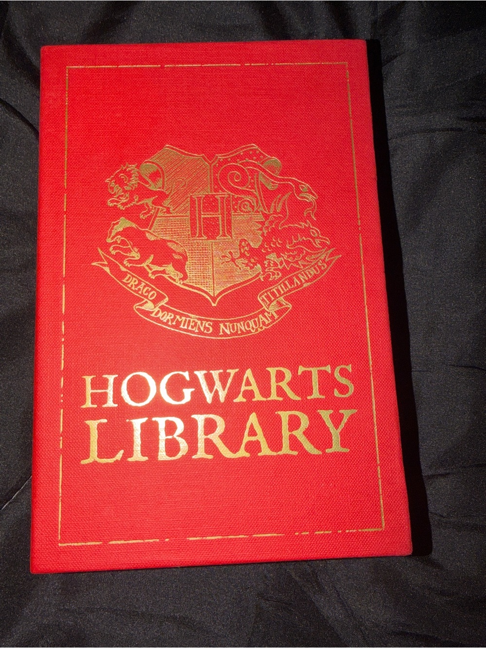 Hogwarts Library Red Book with Gold Foil Crest